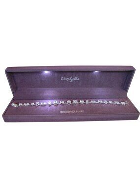 City Lights Cubic Zirconia Tennis Bracelet, Silver Plated